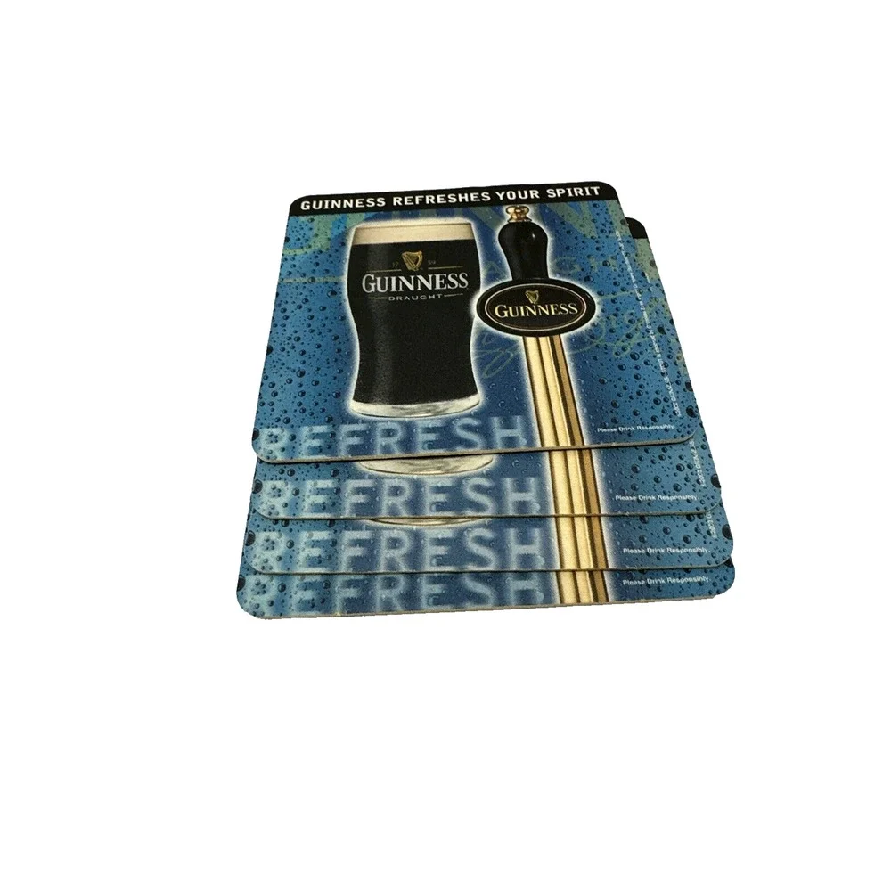 Guinness Beer Coasters Set of 4 Refresh Your Spirit‎ Bar Decor